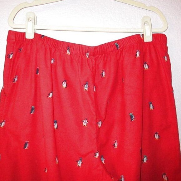 Talbots Womens Flannel Pajamas Size L Dancing Penguins Top & Pants 2 Piece NEW - Picture 11 of 12